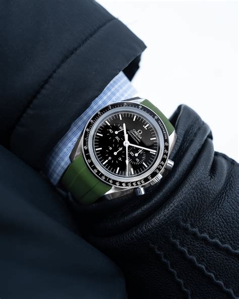 omega speedmaster rubber watch band|best straps for omega speedmaster.